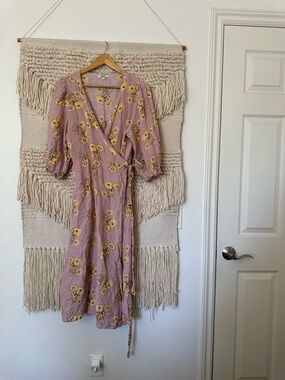 Madewell Floral Long Sleeve Wrap Dress